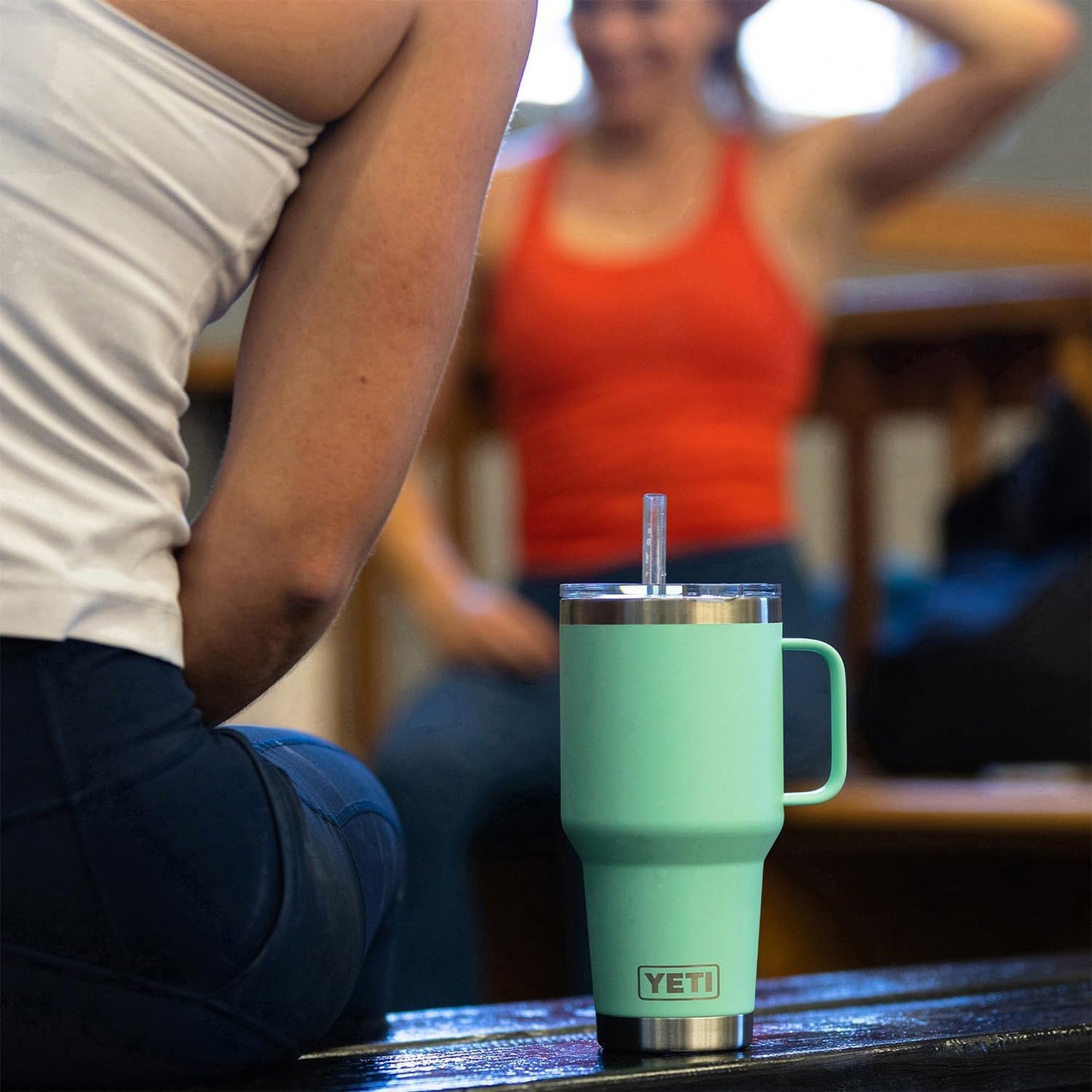 YETI Rambler 35 oz Tumbler - Vacuum Insulated Travel Mug with Handle & Straw Lid, Moon Dust Finish
