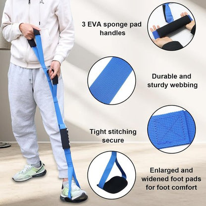 39 Inch Long Leg Lifter with Padded Hand Grips and Feet Loop, Rigid Leg Lifter Strap After Hip Replacement Leg Lifters Getting Legs in and Out of Bed,Car,Wheelchair 1PCS