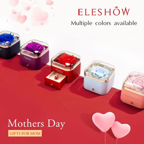 EleShow Preserved Real Purple Rose, Forever Flowers Gifts for Mom Grandma Wife Girlfriend, I Love You Gifts for Her, Anniversary or Birthday Gifts for Women