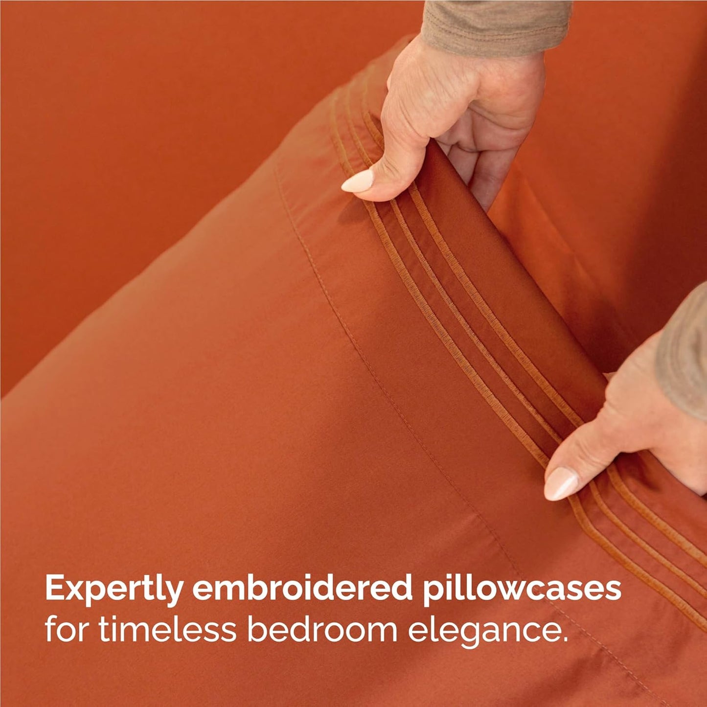 Skiennix Twin XL Sheet Set - Comfy Breathable Cooling Bedding - Luxury Hotel Quality - Deep Pockets, Soft, Wrinkle-Free - Oeko-Tex Certified - Terracotta