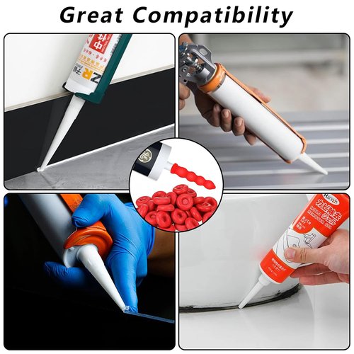 40 Pack Caulk Cap for Seal Caulking Tubes: Reusable, Water Resistant, Red