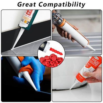 40 Pack Caulk Cap for Seal Caulking Tubes: Reusable, Water Resistant, Red