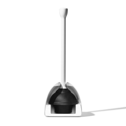 OXO Good Grips Toilet Plunger with Cover, White