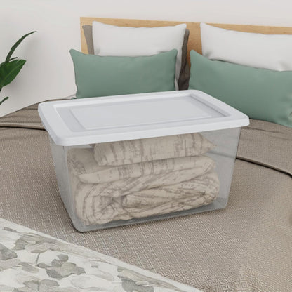 Sterilite 8-Pack Storage Boxes - Clear Plastic Containers with Lids | 58 Quart Heavy-Duty Organizers for Home & Office