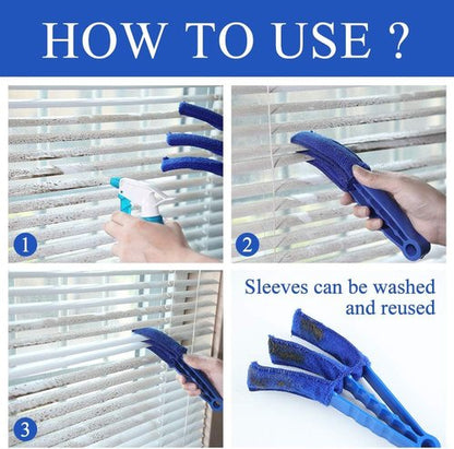 Hiware Window Blind Cleaner Duster Brush - 5 Microfiber Sleeves for Effective Dust Removal | Ideal for Shutters & Air Conditioners