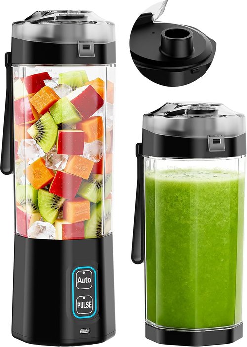GVODE Portable Blender - 24oz Personal Blender for Smoothies & Shakes | BPA Free, USB-C Rechargeable, Leakproof