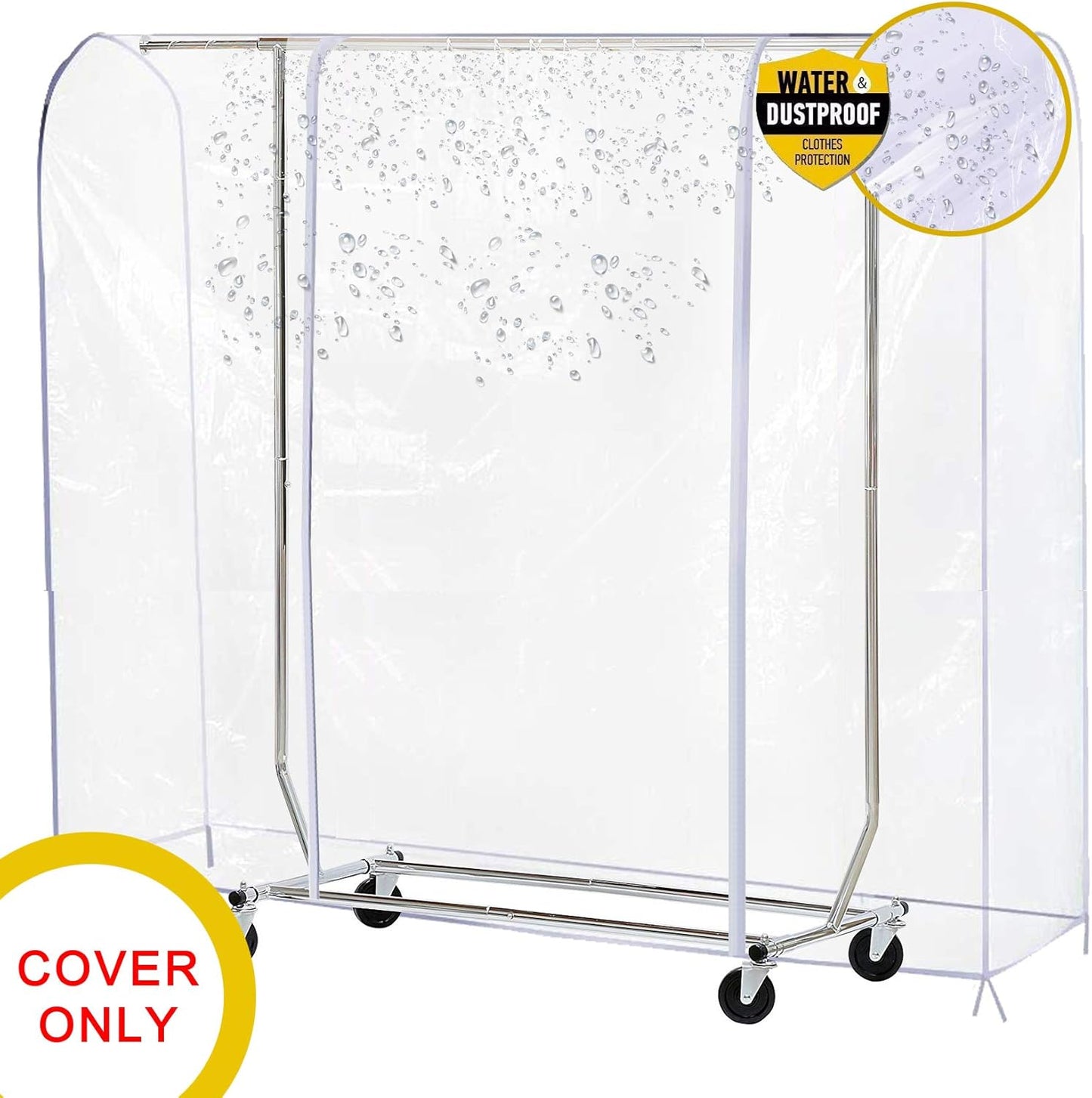 Ruibo Clear Garment Rack Cover - Dustproof & Waterproof Clothing Protector | 71x20x60 Inch