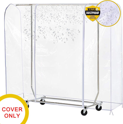 Ruibo Clear Garment Rack Cover - Dustproof & Waterproof Clothing Protector | 71x20x60 Inch