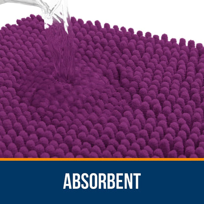 OLANLY Bathroom Rugs - Extra Soft Absorbent Chenille Mats | Quick-Dry, Machine Washable, 36x24, Purple
