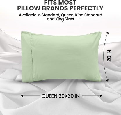 Utopia Bedding Queen Pillow Cases - Soft Brushed Microfiber - 2 Pack | Fade Resistant 20 x 30 Inches (Sage)