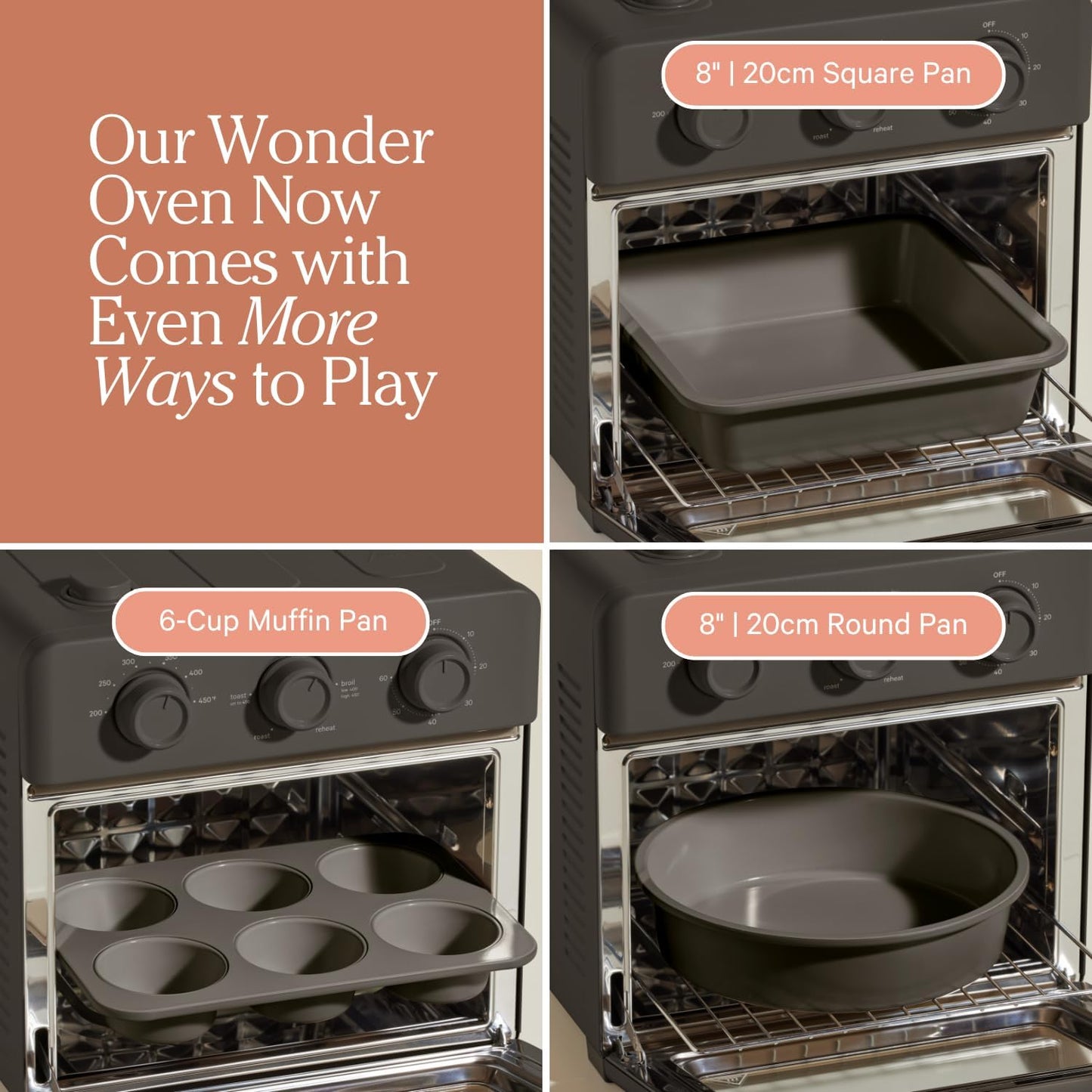 Our Place Wonder Oven Baker’s Kit - 3-Piece Toxin-Free Ceramic Bakeware Set | Oven-Safe Up to 450°F - Char
