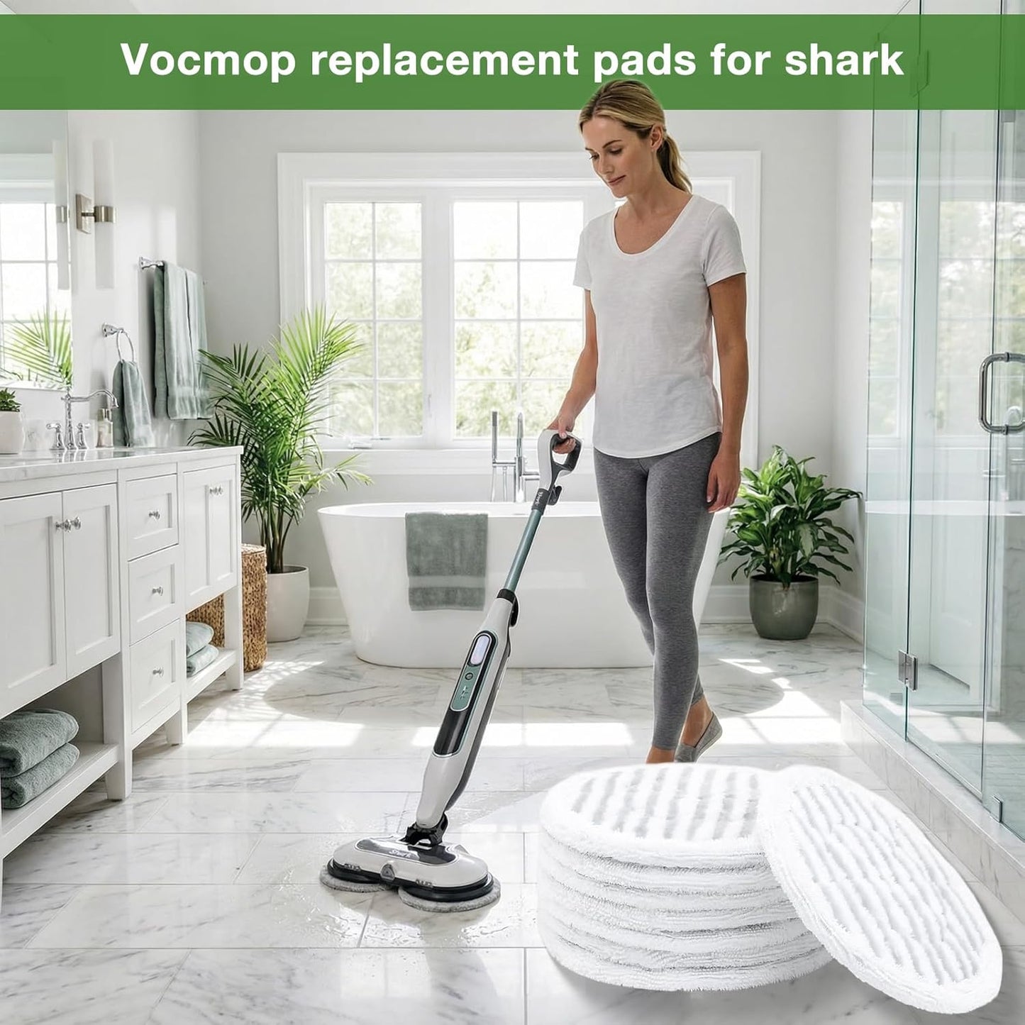 Shark 10-Pack Steam Mop Replacement Pads - Reusable, Washable for All Floor Types | Compatible with S8001, S7001, S7201, S7000AMZ, S8201