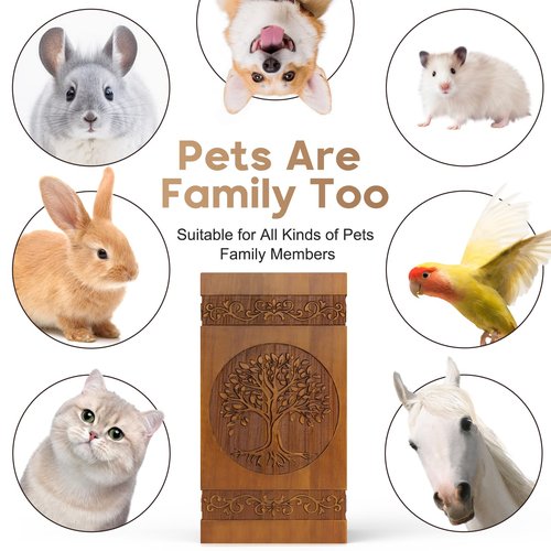 Celepeace Engraved Large Wooden Urn, 11 Inch Cremation Urn for Human Ashes (Tree of Life)