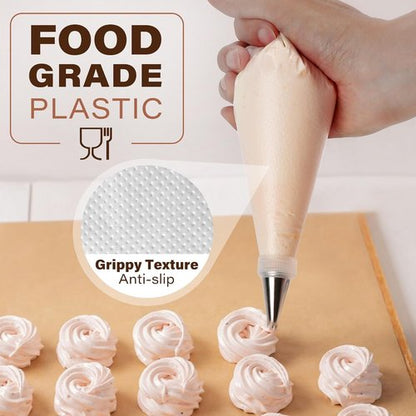 LotFancy 10-Inch Tipless Piping Bags - 500 Pcs Non-Slip Disposable Pastry Bags for Cake Decorating & Icing