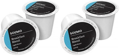 Amazon Brand - Solimo Light Roast Coffee Pods, Breakfast Blend, Compatible with Keurig 2.0 K-Cup Brewers, 100 Count (Pack of 2)
