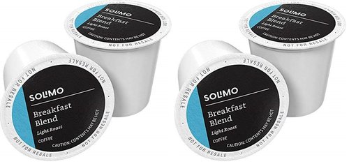 Amazon Brand - Solimo Light Roast Coffee Pods, Breakfast Blend, Compatible with Keurig 2.0 K-Cup Brewers, 100 Count (Pack of 2)