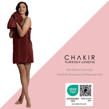 Chakir Turkish Linens | Hotel & Spa Quality 100% Cotton Premium Turkish Towels | Soft & Absorbent (4-Piece Washcloths, Cranberry)