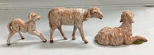 Fontanini by Roman Inc. | 3-Piece Sheep Family Set - Hand Sculpted Nativity Figures, 5" Size