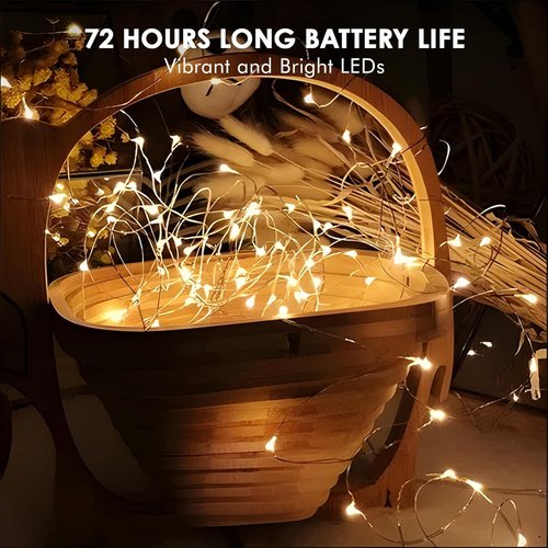 Bexdir Fairy Lights - 12 Pack Battery Operated 7FT Waterproof Silver Wire String Lights for Home Decor | Party & Wedding
