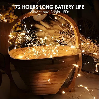 Bexdir Fairy Lights - 12 Pack Battery Operated 7FT Waterproof Silver Wire String Lights for Home Decor | Party & Wedding