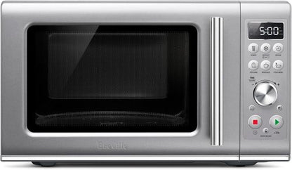 Breville BMO650SIL Microwave Oven - Compact Wave Design with Soft Close - Silver Finish