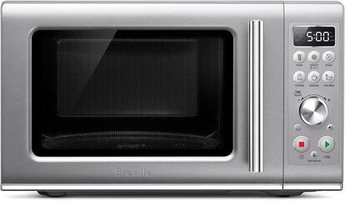 Breville BMO650SIL Microwave Oven - Compact Wave Design with Soft Close - Silver Finish