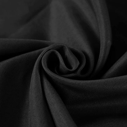 Fokitut Waterproof Round Tablecloth - Stain Resistant Polyester Fabric Cover | 60 Inch Black for Dining & Events
