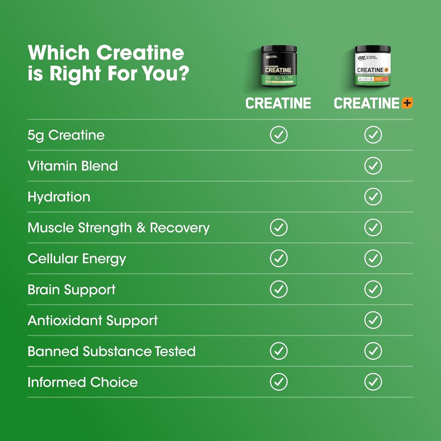 Optimum Nutrition Micronized Creatine Monohydrate Powder - Unflavored, 120 Servings, 600 Grams