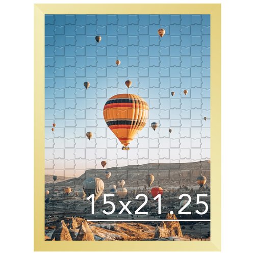 JCJMY 15x21.25 Puzzles Frame Gold, Wall Hanging 15 x 21.25 Picture Frame for 15 by 21.25 Poster Photo Canvas Picture Puzzles with Shatter Resistant Plexiglass, Gold