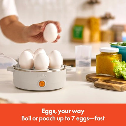 Bella Electric Egg Cooker - 7 Egg Capacity for Poached, Scrambled, Hard & Soft Boiled Eggs | Auto Shutoff, 360 Watt