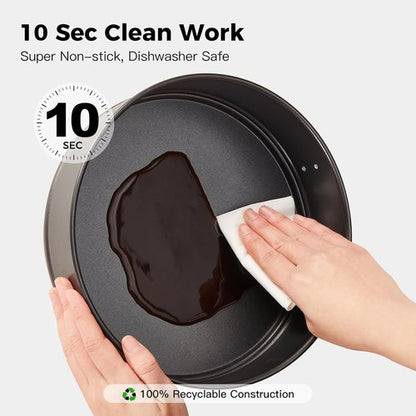 HONGBAKE Mini Cheesecake Pans - 4 Inch Nonstick Springform with 100 Pcs Parchment Liners | Leakproof Design