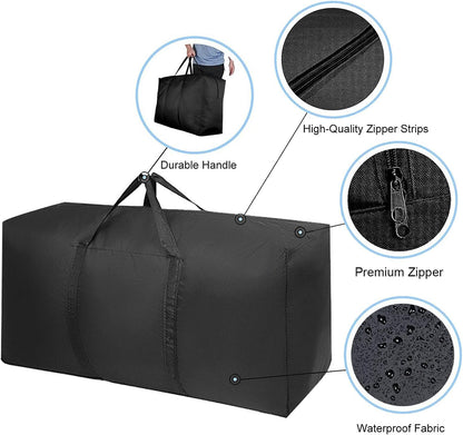 Skiennix Extra Large Moving Bags - Durable Zippers & Handles | Space-Saving Storage Totes (2 Pack)