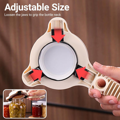 Skiennix Jar Opener - 4-in-1 Multi-Function Adjustable Tool for Seniors with Arthritis | Easy Grip