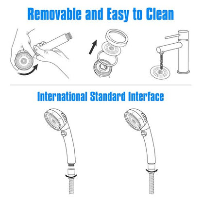 JONKEAN High Pressure Shower Head with 3 Spray Settings, Water Saving Handheld RV Shower Head with Hose and On Off Switch, Detachable Shower Heads with Hose and Angle-Adjustable Bracket (Chrome)