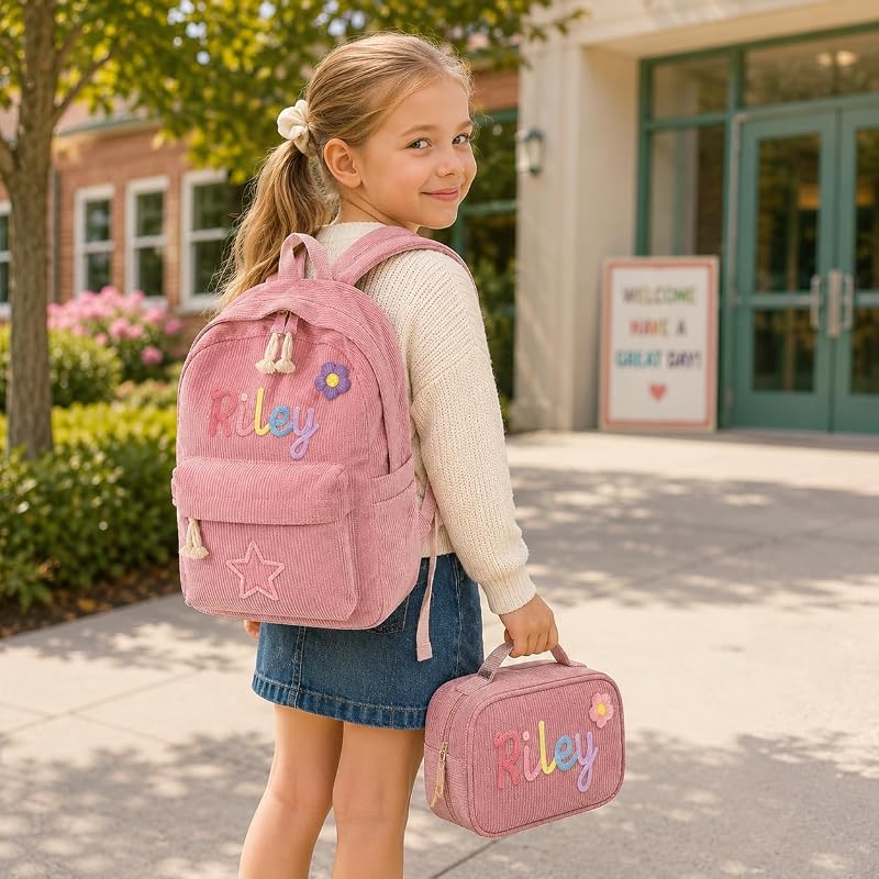 Pink Personalized Backpack for Kids with Optional Lunch Bag & Pencil Case - Duckbe