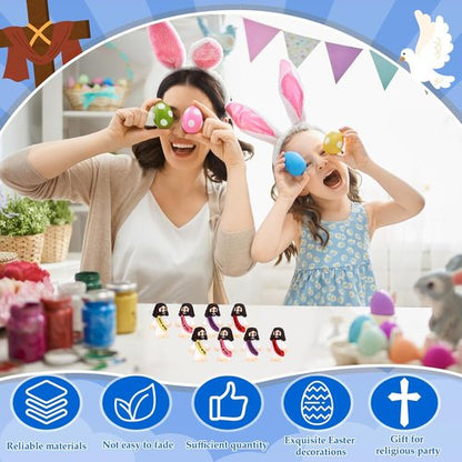 Bememo 100 Pcs Jesus Figures - Original Rubber Pocket Toys for Sunday School & Gifts | Bright Colors