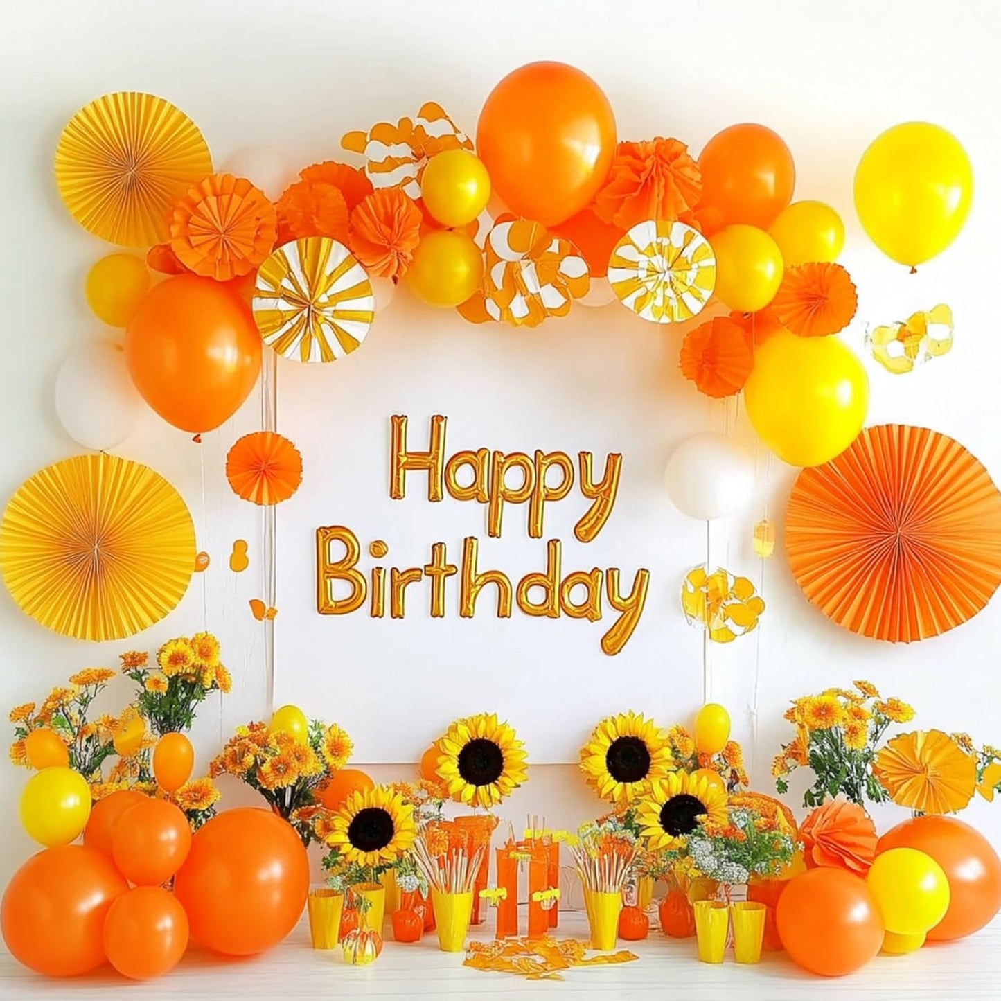 RUBFAC Orange Balloon Arch Kit - 129pcs in Various Sizes for Halloween & Thanksgiving Decor | Burnt Orange