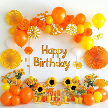 RUBFAC Orange Balloon Arch Kit - 129pcs in Various Sizes for Halloween & Thanksgiving Decor | Burnt Orange