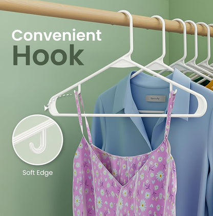 Utopia Home Plastic Hangers 50 Pack - Durable Space-Saving Closet Organizers - Essential for Shirts, Pants & Coats (White)