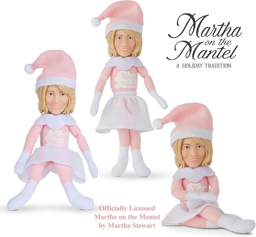 Martha Stewart 12” Plush Collectible Christmas Figurines - Festive Mantle Decor for 2025