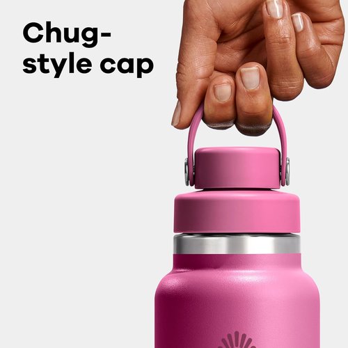 Hydro Flask Water Bottle - Insulated Stainless Steel - Wide Mouth Flex Chug Lid, Non Spill, Leakproof in 24 Oz Nectar Orange
