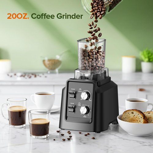 1800W Professional Blender by [Brand Name] - Ice Crushing Smoothie Maker with Self-Cleaning, 68oz & 20oz Jars
