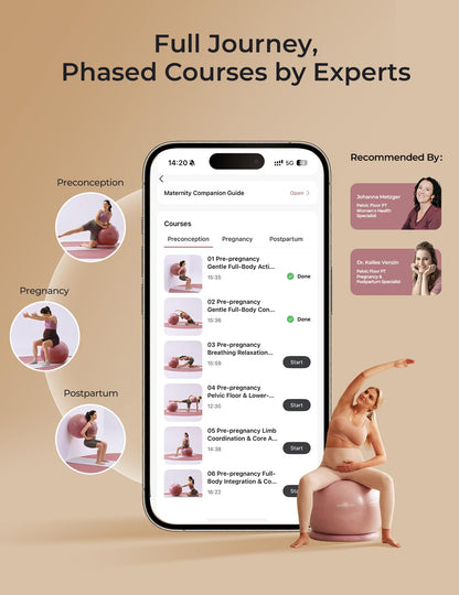 Momcozy BirthEase Maternity Ball Set, Birthing Ball with App Full-Journey Courses, BPA-Free PVC & Anti Burst Exercise Yoga Ball for Maternity, Labor, Physio, Recovery