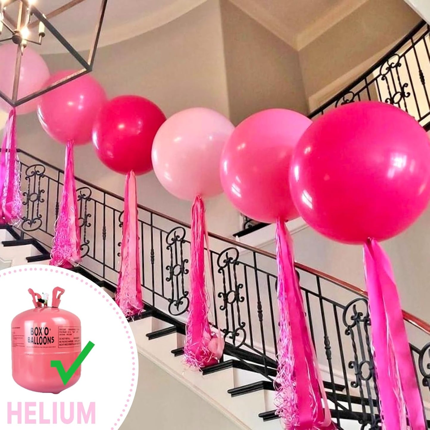 PartyWoo 36-Inch Baby Pink Balloons - Pastel Latex Helium Balloons for Baby Showers & Celebrations