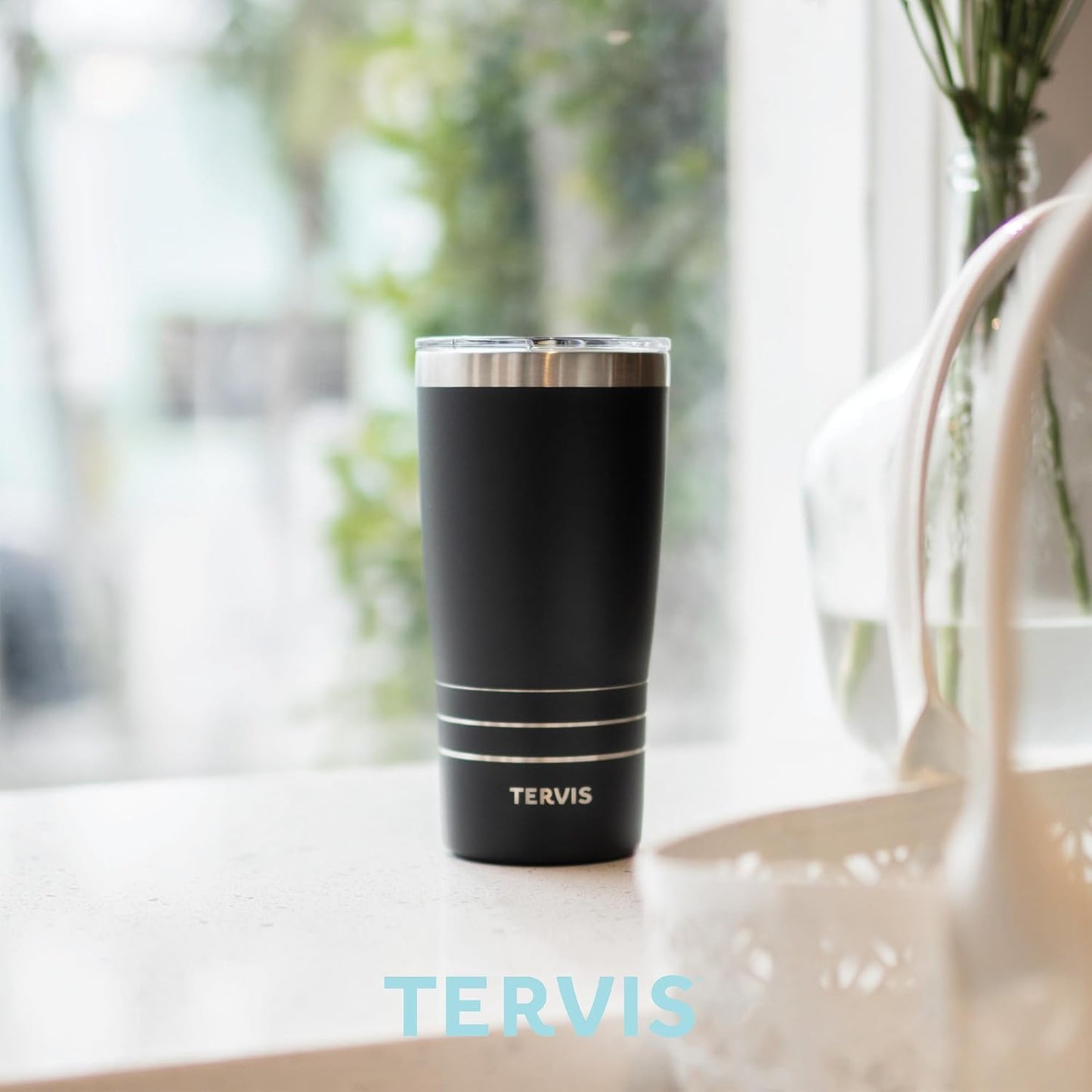 Tervis Traveler Insulated Tumbler - Butterfly Garden Design | Keeps Drinks Hot & Cold, 20oz Stainless Steel