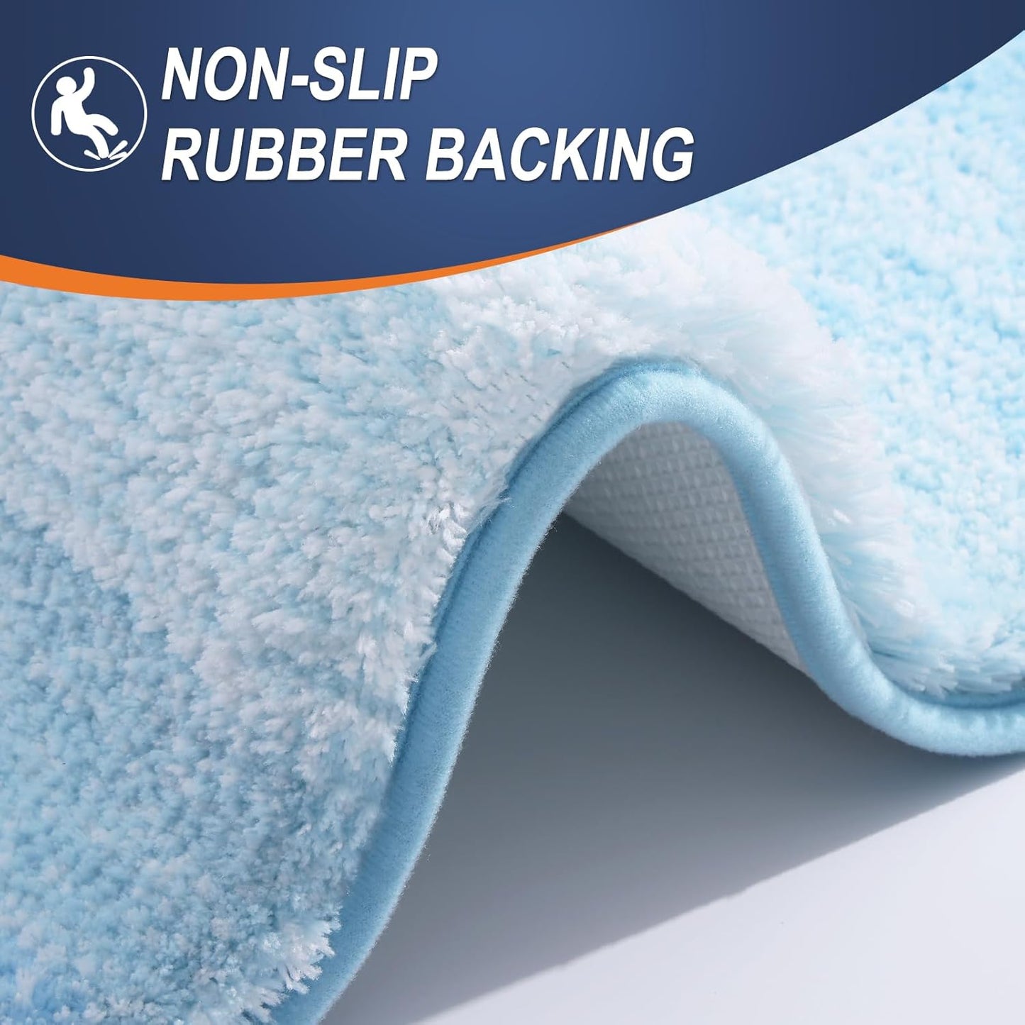 OLANLY Bathroom Rugs - Extra Soft Microfiber Mat, Quick Dry & Machine Washable | 36x24, Sky Blue