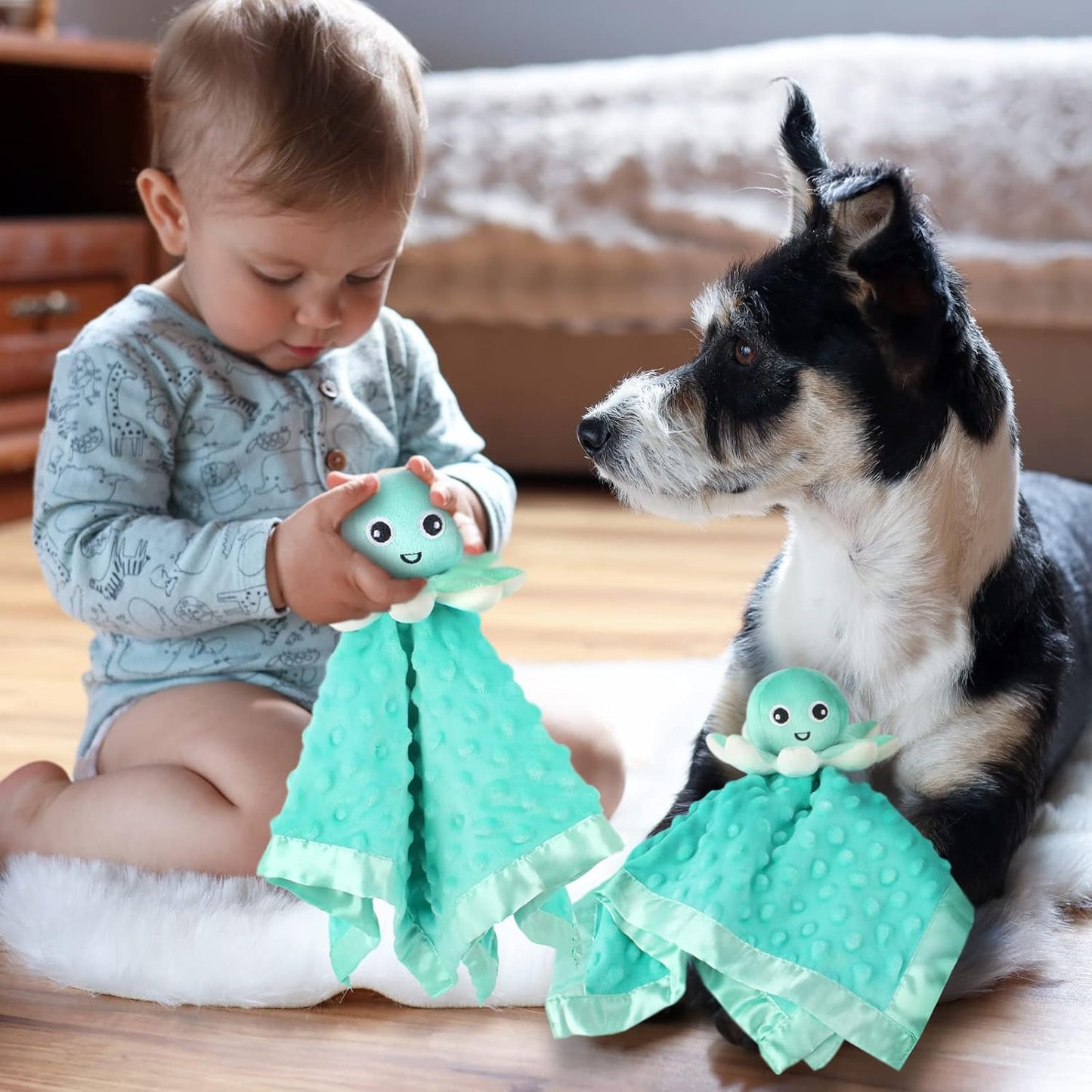 Skiennix Baby Security Blanket - Plush Octopus Lovey Snuggle Toy for Newborns | Perfect Gift for Boys & Girls