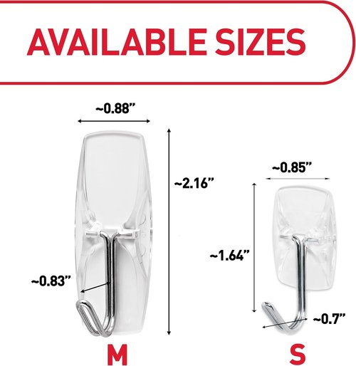 Command Small Clear Wire Toggle Hooks - Damage-Free Hanging Solution | 10 Hooks & 12 Strips, Holds 0.5 lb