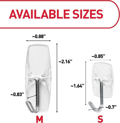 Command Small Clear Wire Toggle Hooks - Damage-Free Hanging Solution | 10 Hooks & 12 Strips, Holds 0.5 lb