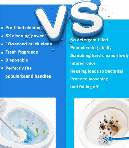 60 Pcs Disposable Toilet Wand Refills for Clorox, 5X Cleaning Power Scrubber, Upgrade Fiber Cleaner Heads for for Toilet and Bathroom Cleaning